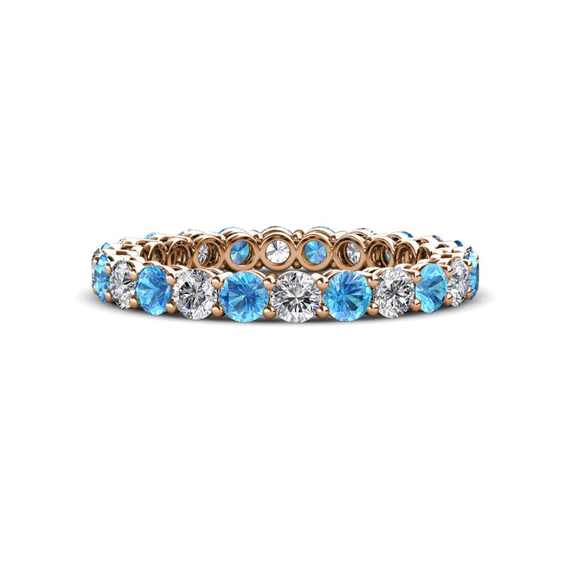 Tiffany 2.80 mm Blue Topaz and Lab Grown Diamond Eternity Band 