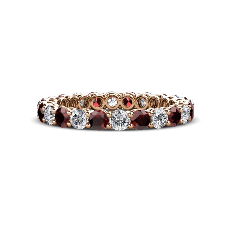 Tiffany 2.80 mm Red Garnet and Lab Grown Diamond Eternity Band 