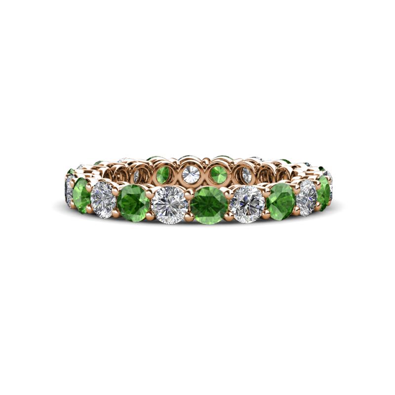 Tiffany 3.00 mm Green Garnet and Lab Grown Diamond Eternity Band 