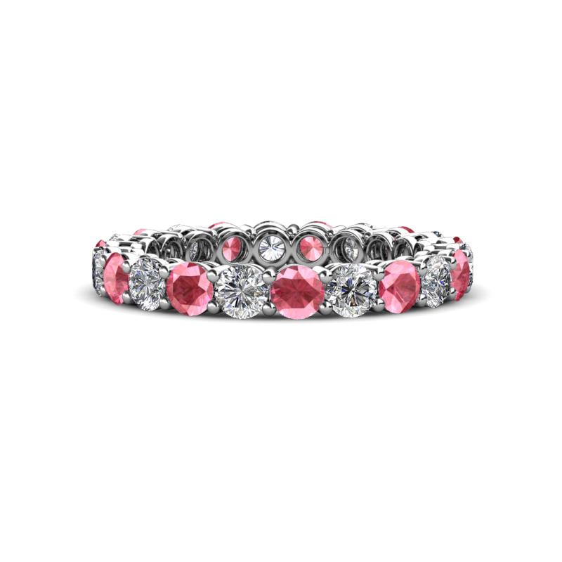 Tiffany 3.00 mm Pink Tourmaline and Lab Grown Diamond Eternity Band 