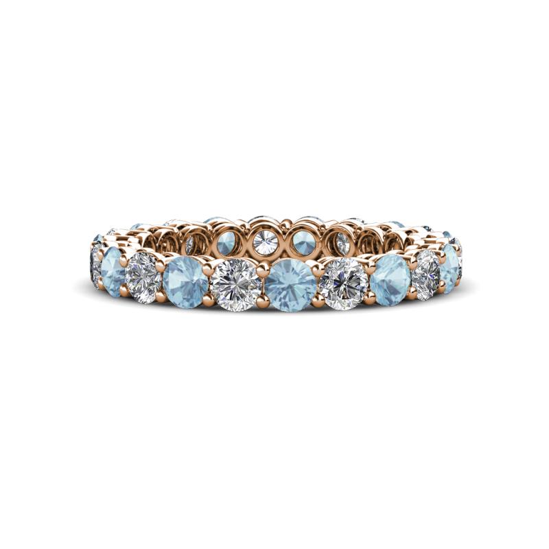Tiffany 3.00 mm Aquamarine and Lab Grown Diamond Eternity Band 