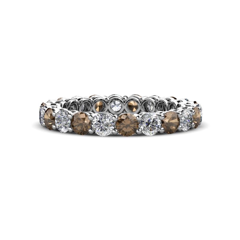 Tiffany 3.00 mm Smoky Quartz and Lab Grown Diamond Eternity Band 