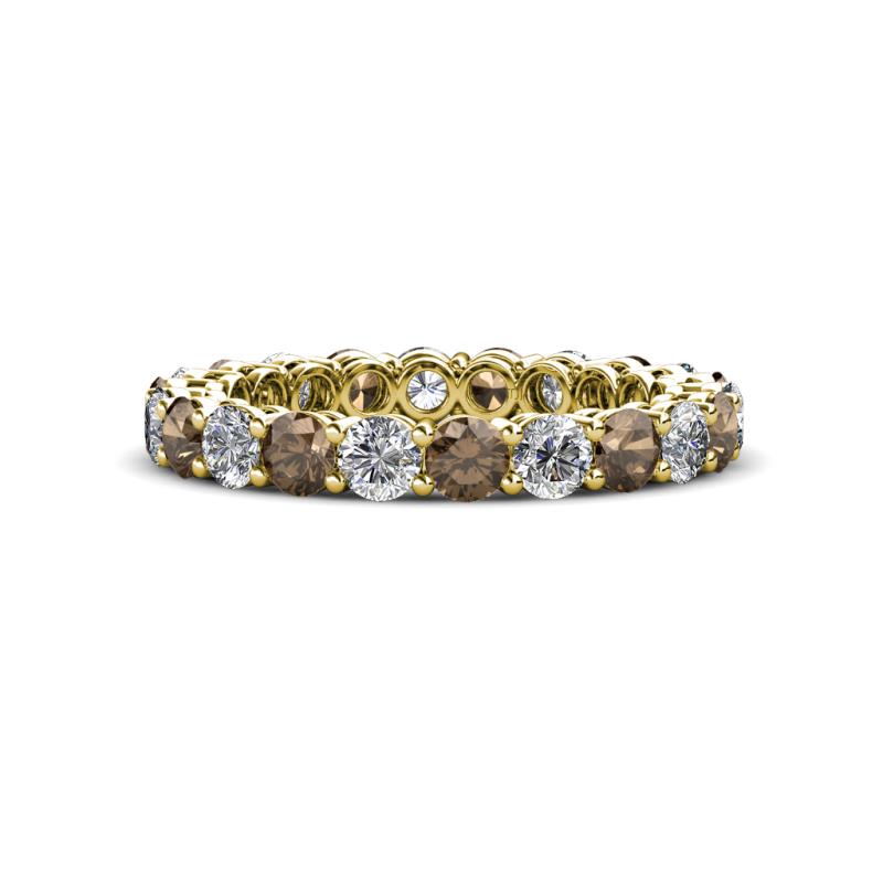 Tiffany 3.00 mm Smoky Quartz and Lab Grown Diamond Eternity Band 