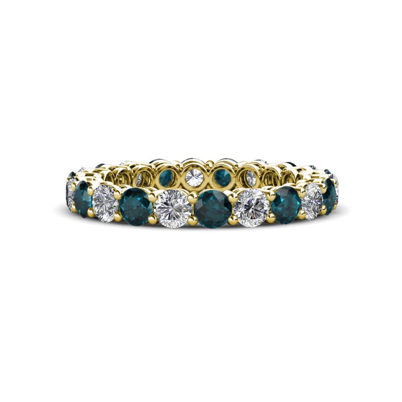 Tiffany 3.00 mm London Blue Topaz and Lab Grown Diamond Eternity Band 