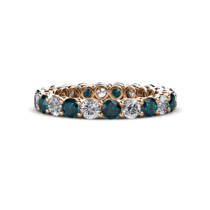 Tiffany 3.00 mm London Blue Topaz and Lab Grown Diamond Eternity Band 