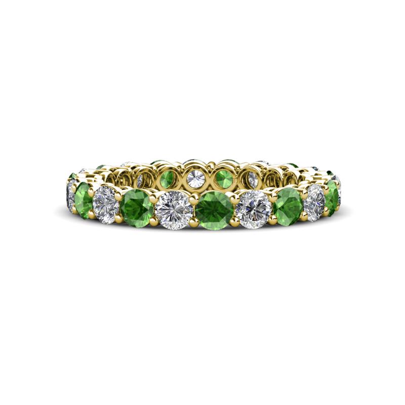 Tiffany 3.00 mm Green Garnet and Lab Grown Diamond Eternity Band 