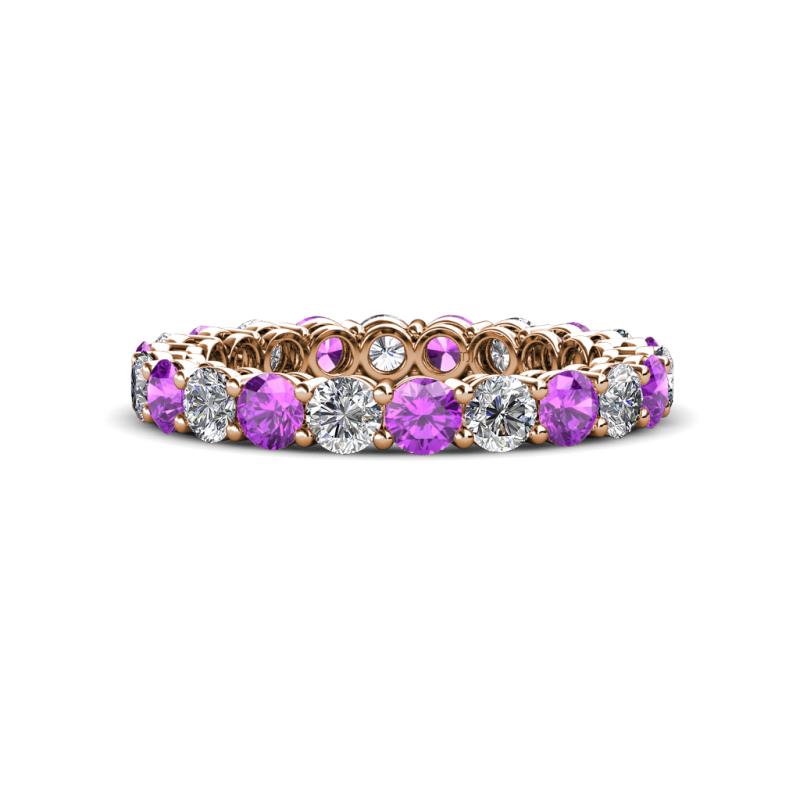 Tiffany 3.00 mm Amethyst and Lab Grown Diamond Eternity Band 