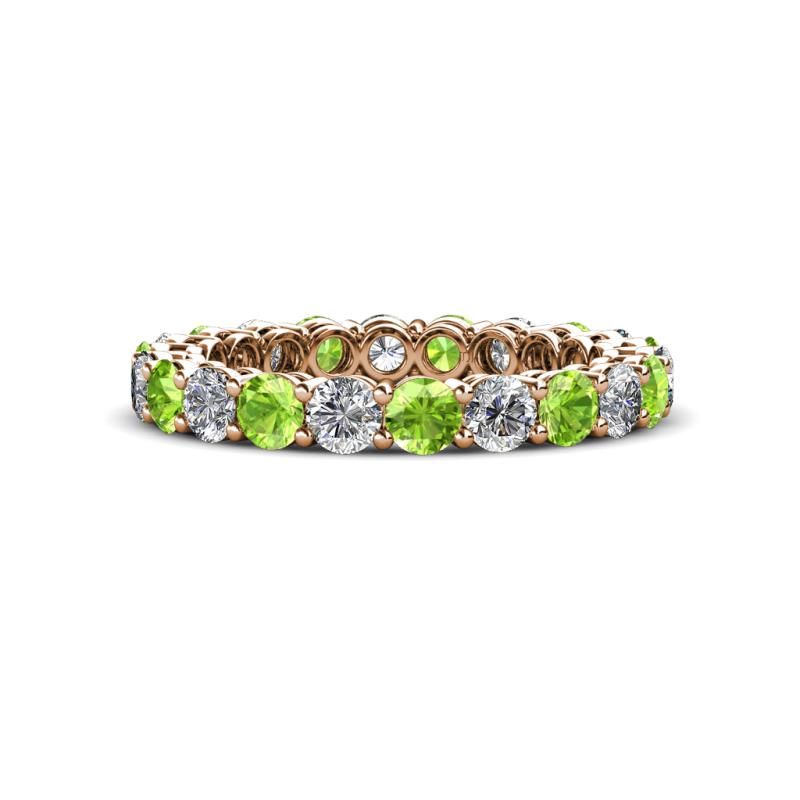 Tiffany 3.00 mm Peridot and Lab Grown Diamond Eternity Band 