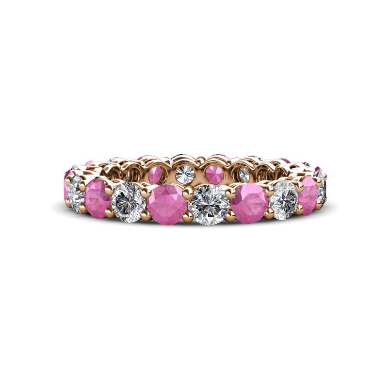 Tiffany 3.40 mm Pink Sapphire and Lab Grown Diamond Eternity Band 