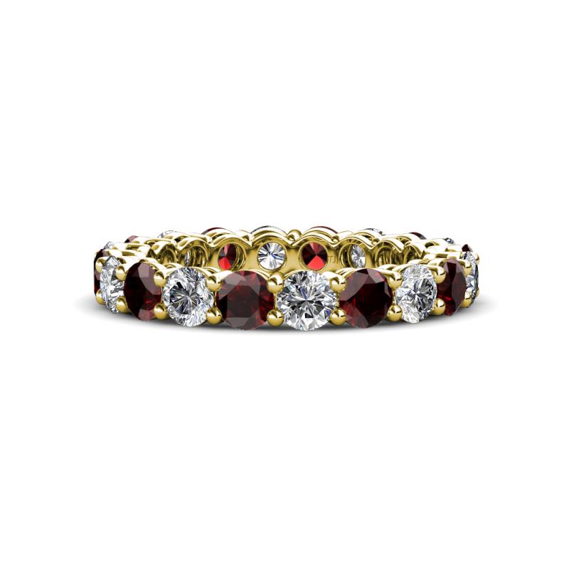 Tiffany 3.40 mm Red Garnet and Lab Grown Diamond Eternity Band 