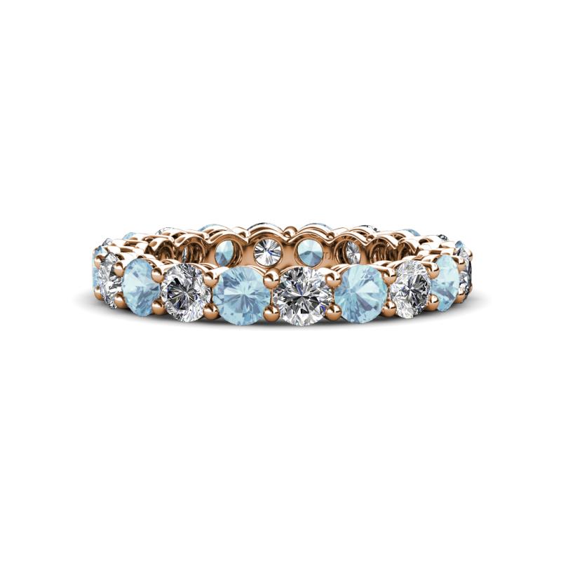 Tiffany 3.40 mm Aquamarine and Lab Grown Diamond Eternity Band 