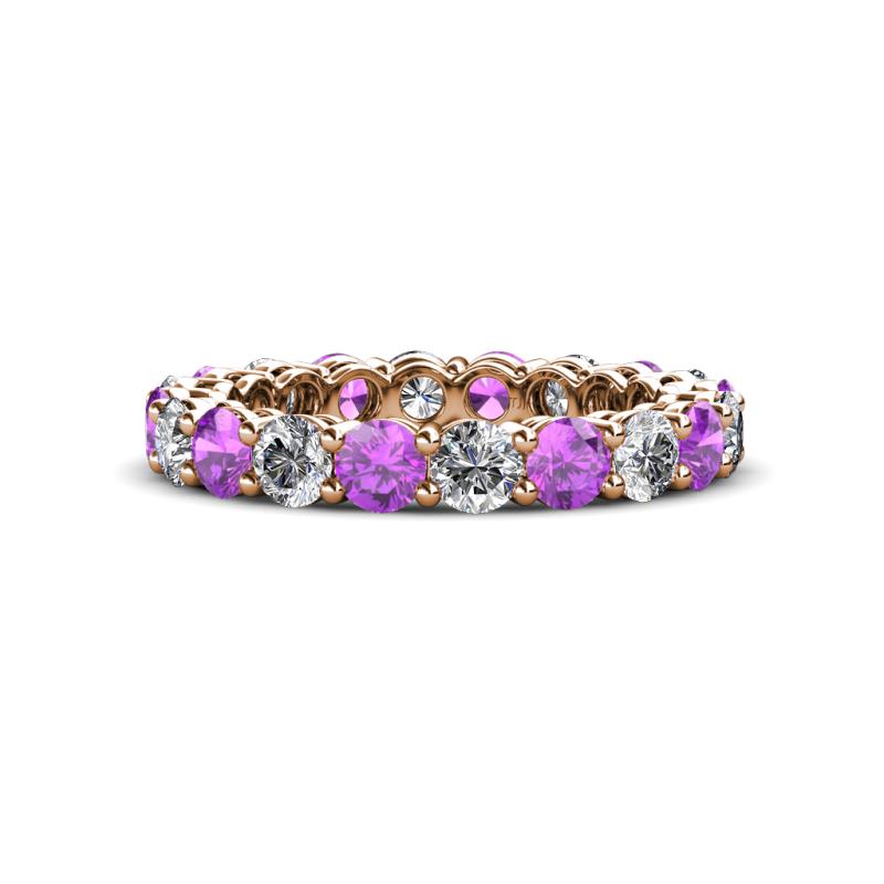 Tiffany 3.40 mm Amethyst and Lab Grown Diamond Eternity Band 