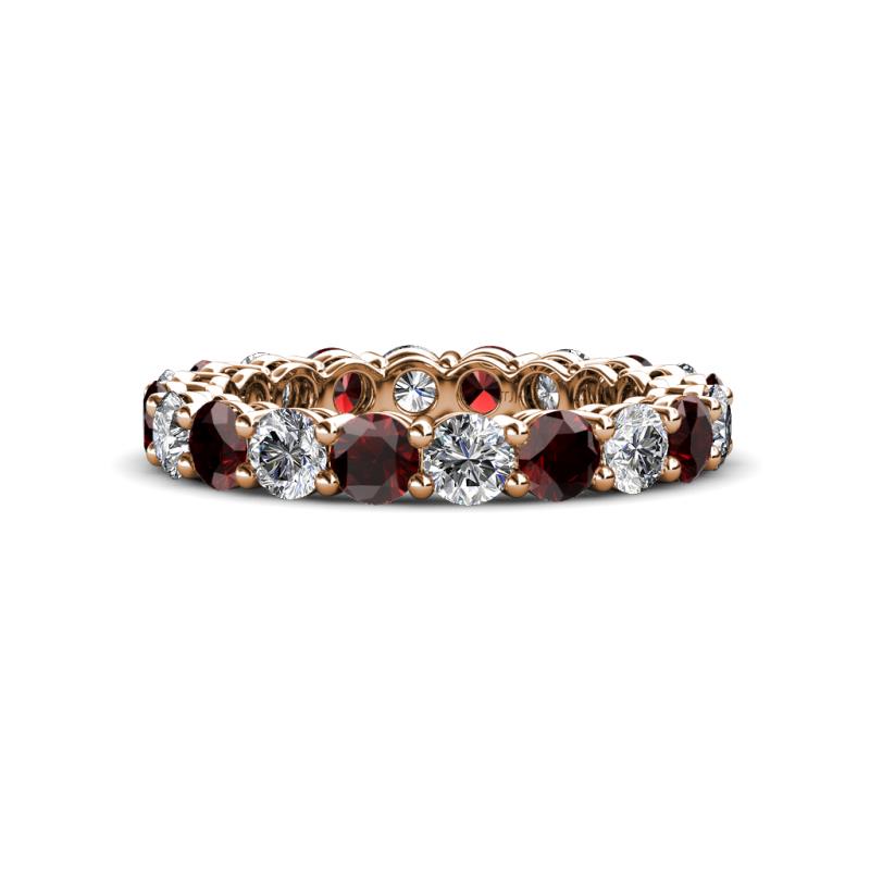 Tiffany 3.40 mm Red Garnet and Lab Grown Diamond Eternity Band 