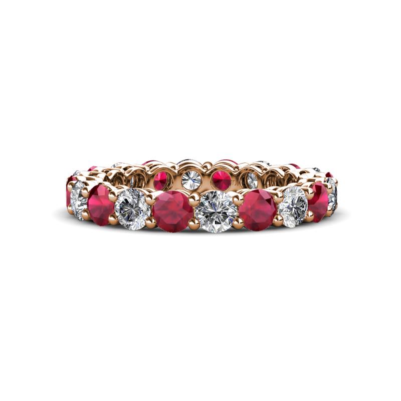 Tiffany 3.40 mm Ruby and Lab Grown Diamond Eternity Band 