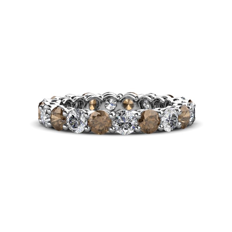 Tiffany 3.40 mm Smoky Quartz and Lab Grown Diamond Eternity Band 