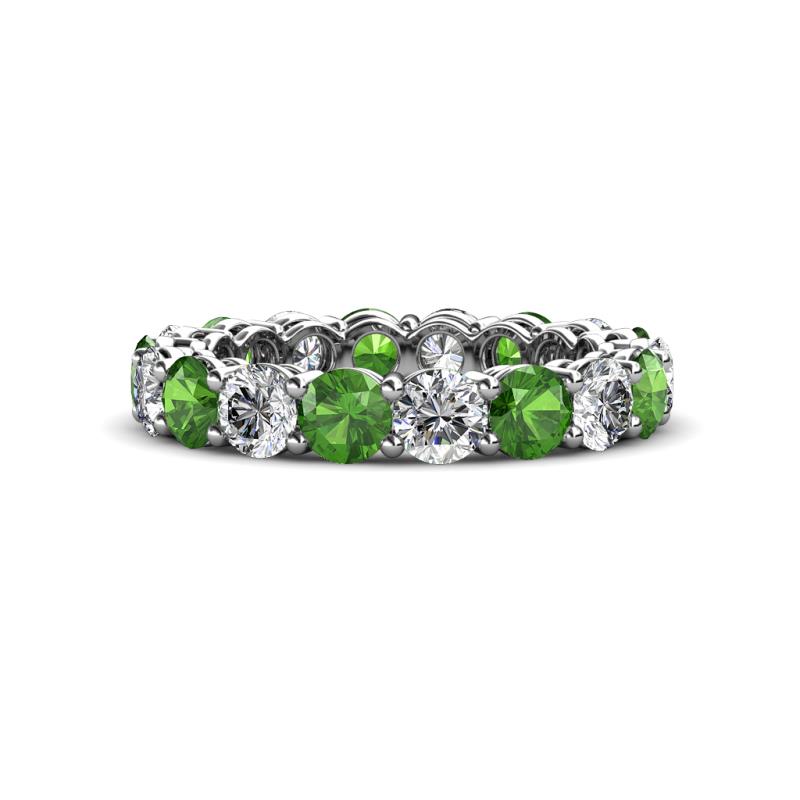Tiffany 3.80 mm Green Garnet and Lab Grown Diamond Eternity Band 