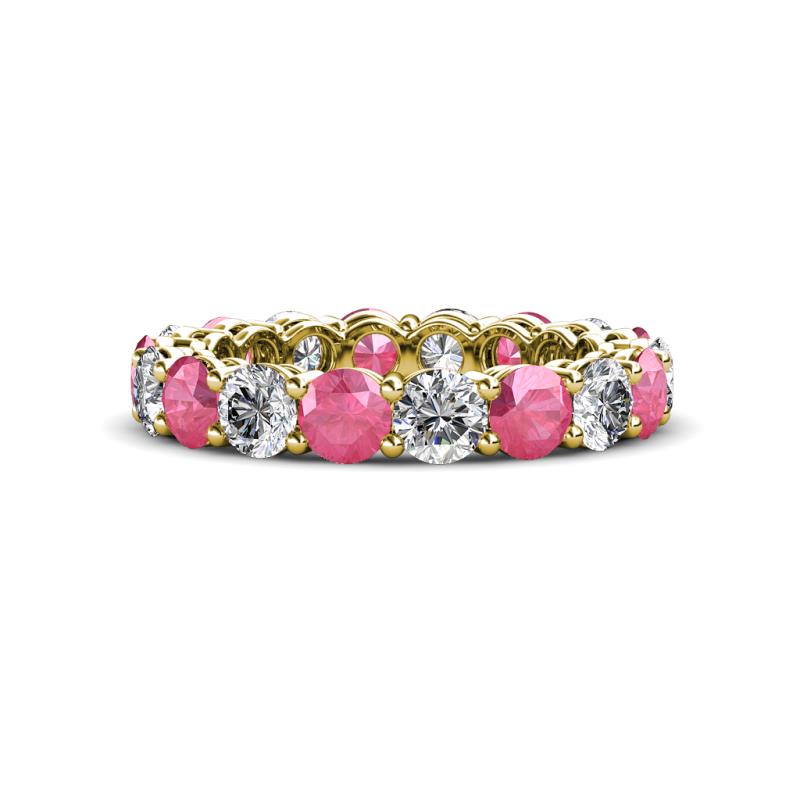 Tiffany 3.80 mm Pink Tourmaline and Lab Grown Diamond Eternity Band 