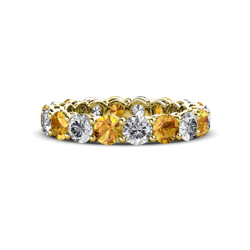Tiffany 3.80 mm Citrine and Lab Grown Diamond Eternity Band 