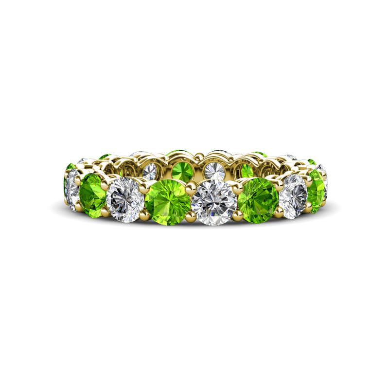 Tiffany 3.80 mm Peridot and Lab Grown Diamond Eternity Band 