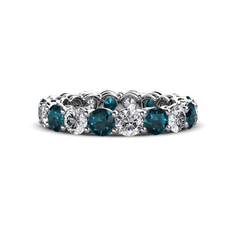 Tiffany 3.80 mm London Blue Topaz and Lab Grown Diamond Eternity Band 
