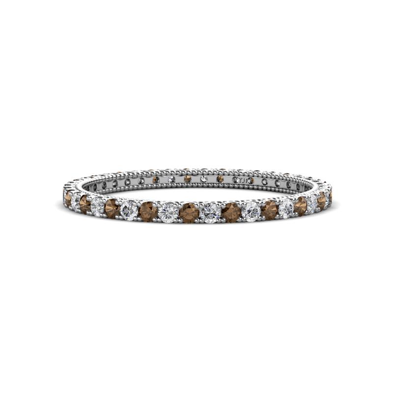 Ellen 1.70 mm Smoky Quartz and Lab Grown Diamond Eternity Band 