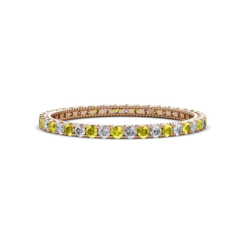 Ellen 1.70 mm Yellow and White Diamond Eternity Band 