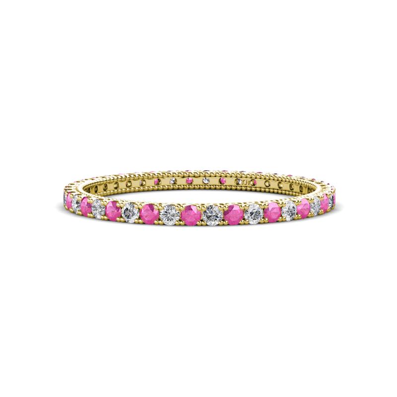 Ellen 1.70 mm Pink Sapphire and Lab Grown Diamond Eternity Band 