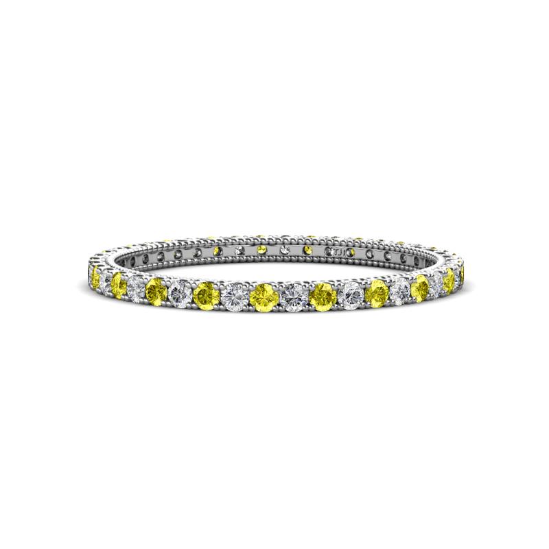 Ellen 1.70 mm Yellow and White Diamond Eternity Band 