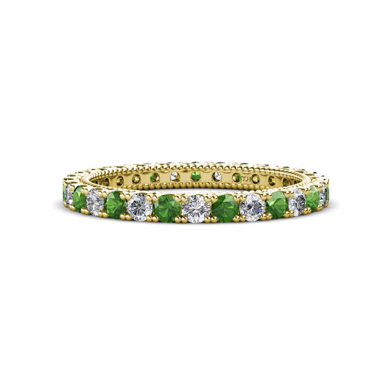 Ellen 2.40 mm Green Garnet and Lab Grown Diamond Eternity Band 