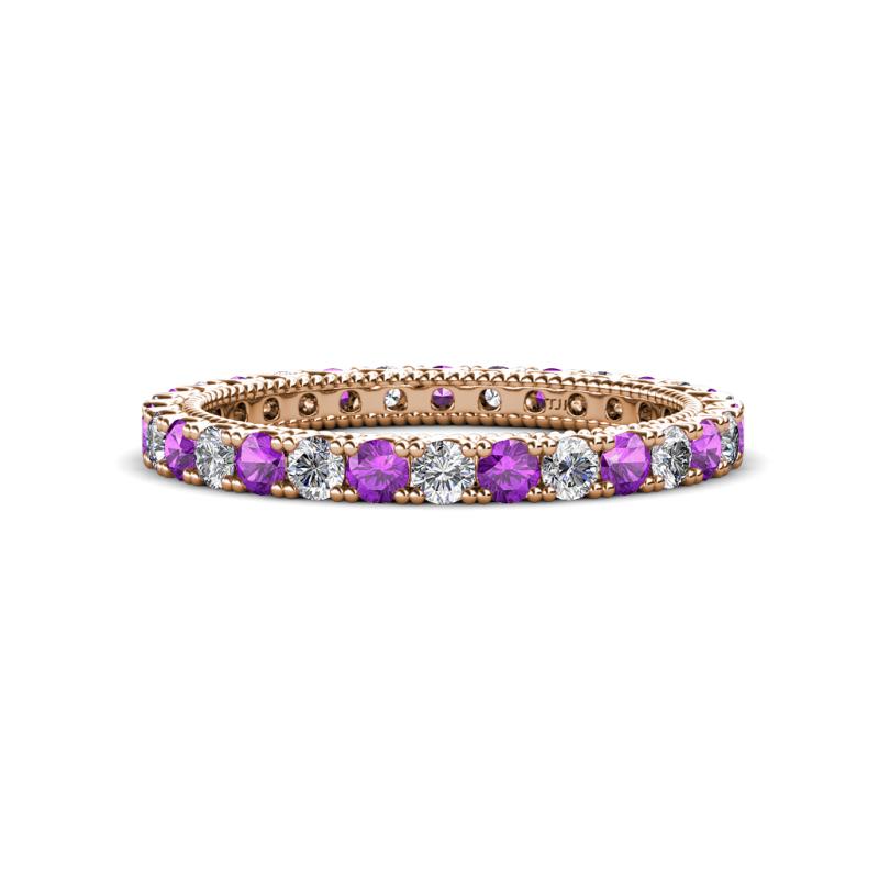 Ellen 2.40 mm Amethyst and Lab Grown Diamond Eternity Band 
