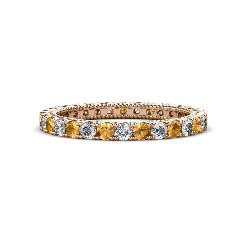 Ellen 2.40 mm Citrine and Lab Grown Diamond Eternity Band 