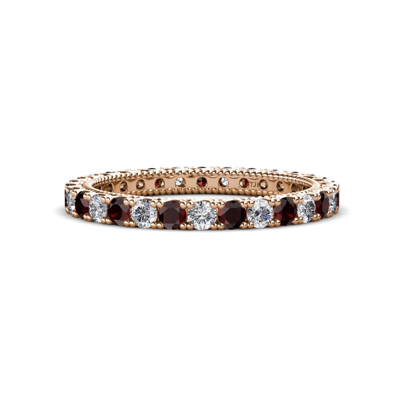 Ellen 2.40 mm Red Garnet and Lab Grown Diamond Eternity Band 