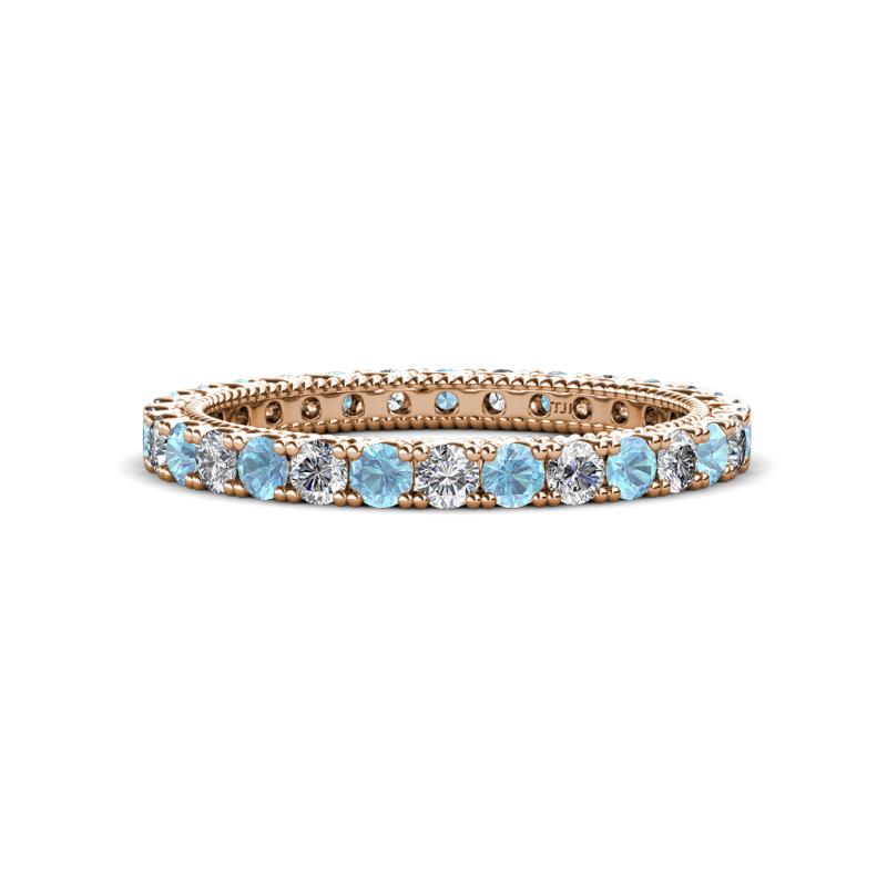 Ellen 2.40 mm Aquamarine and Lab Grown Diamond Eternity Band 
