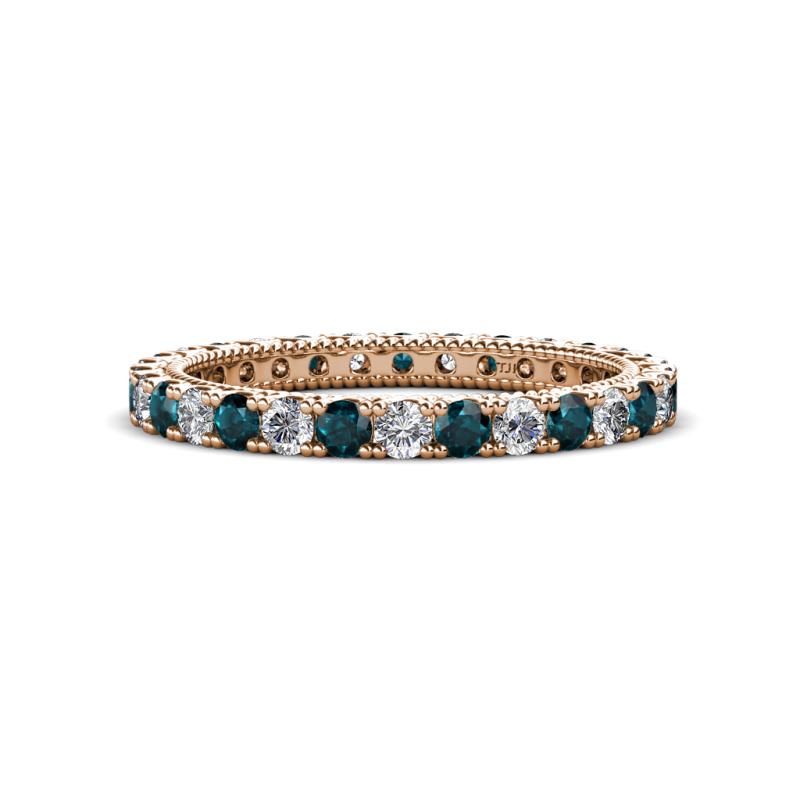 Ellen 2.40 mm London Blue Topaz and Lab Grown Diamond Eternity Band 