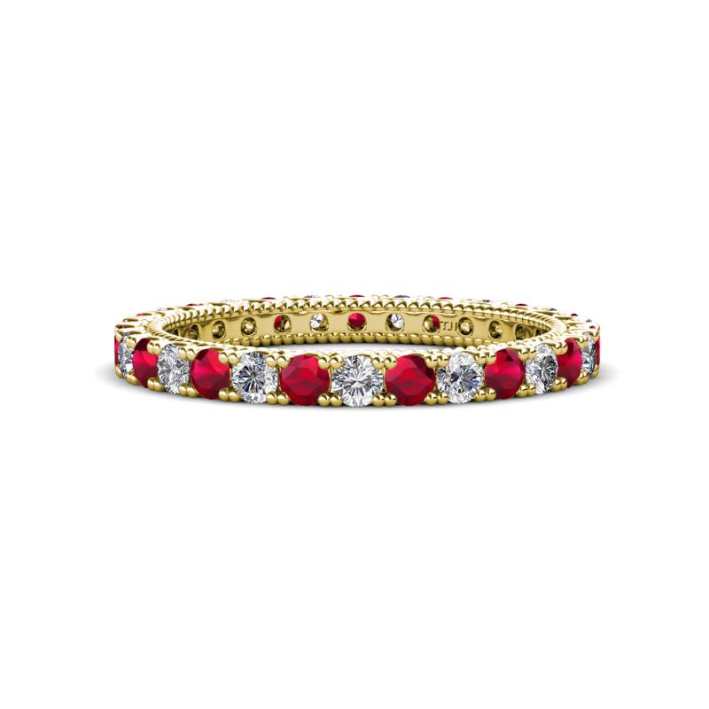 Ellen 2.40 mm Ruby and Lab Grown Diamond Eternity Band 