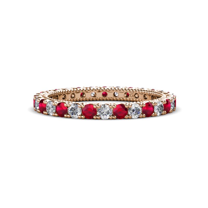 Ellen 2.40 mm Ruby and Lab Grown Diamond Eternity Band 