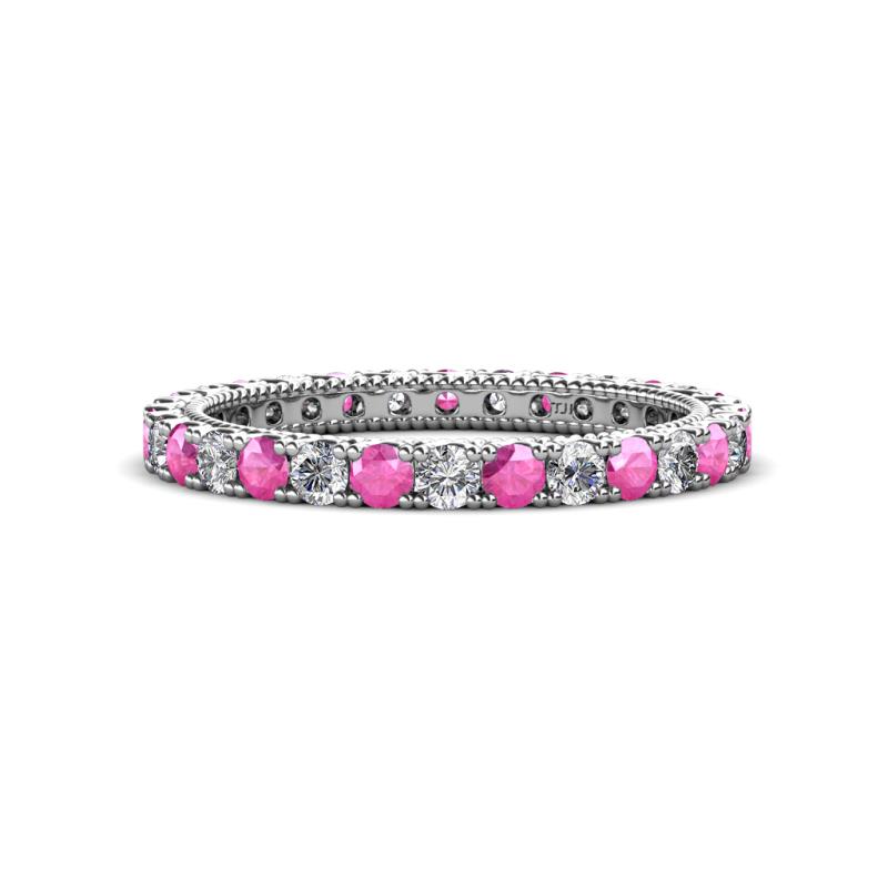 Ellen 2.40 mm Pink Sapphire and Lab Grown Diamond Eternity Band 