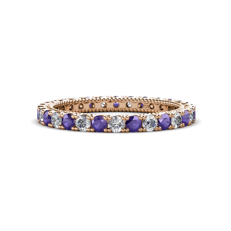 Ellen 2.40 mm Iolite and Lab Grown Diamond Eternity Band 