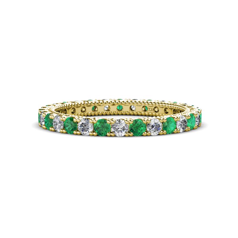 Ellen 2.40 mm Emerald and Lab Grown Diamond Eternity Band 