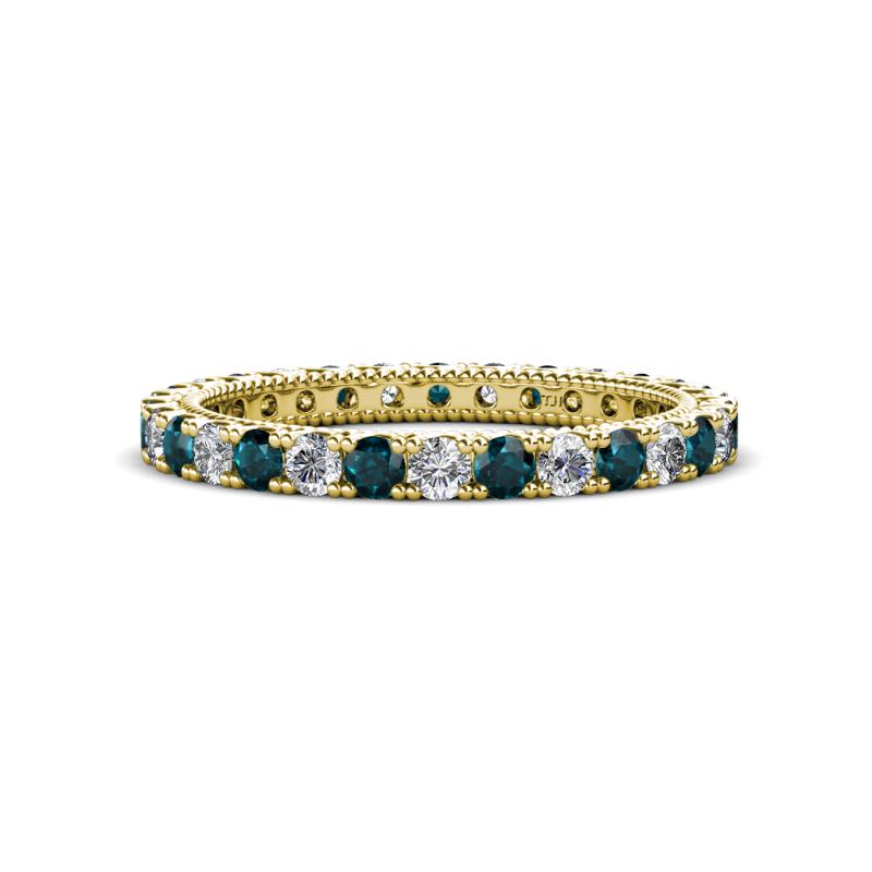 Ellen 2.40 mm London Blue Topaz and Lab Grown Diamond Eternity Band 