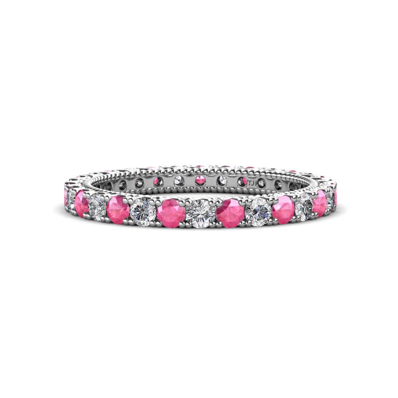 Ellen 2.40 mm Pink Tourmaline and Lab Grown Diamond Eternity Band 