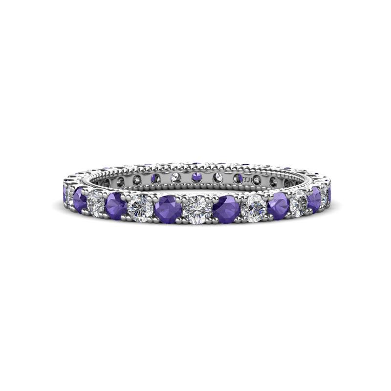 Ellen 2.40 mm Iolite and Lab Grown Diamond Eternity Band 