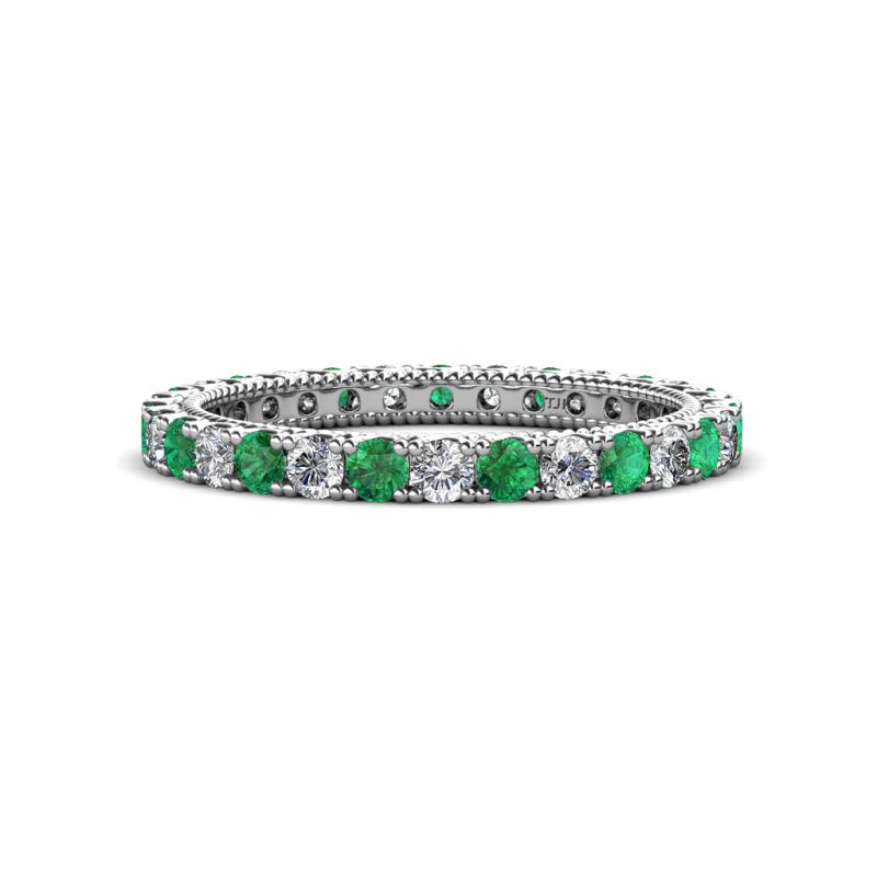Ellen 2.40 mm Emerald and Lab Grown Diamond Eternity Band 