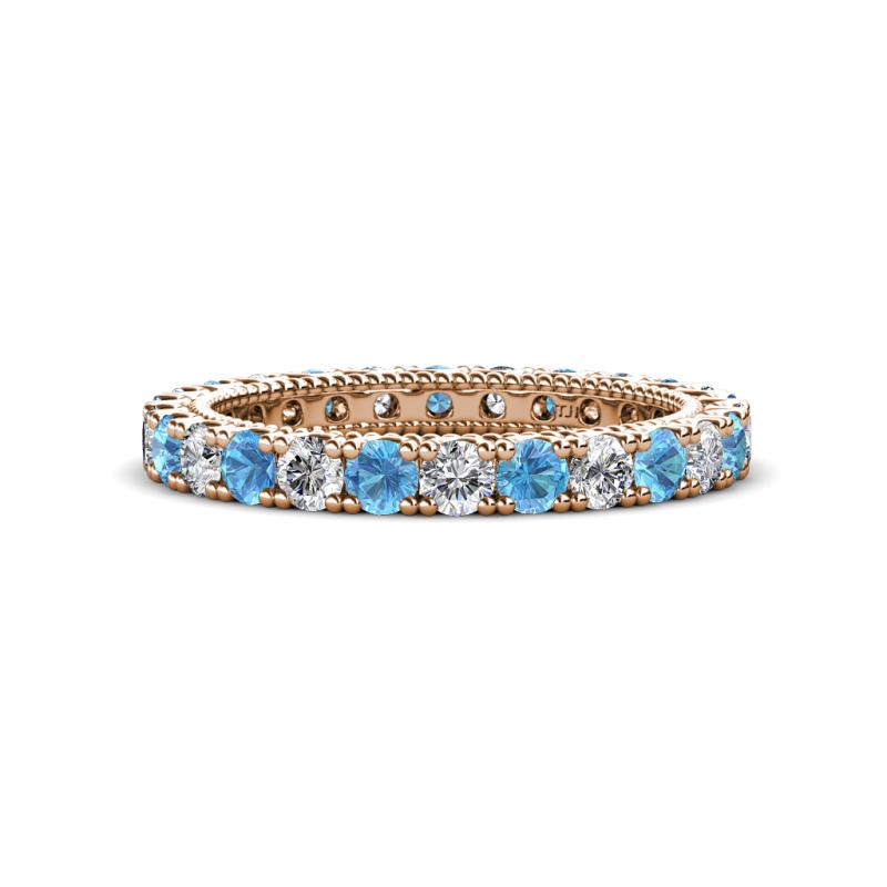 Ellen 2.70 mm Blue Topaz and Lab Grown Diamond Eternity Band 