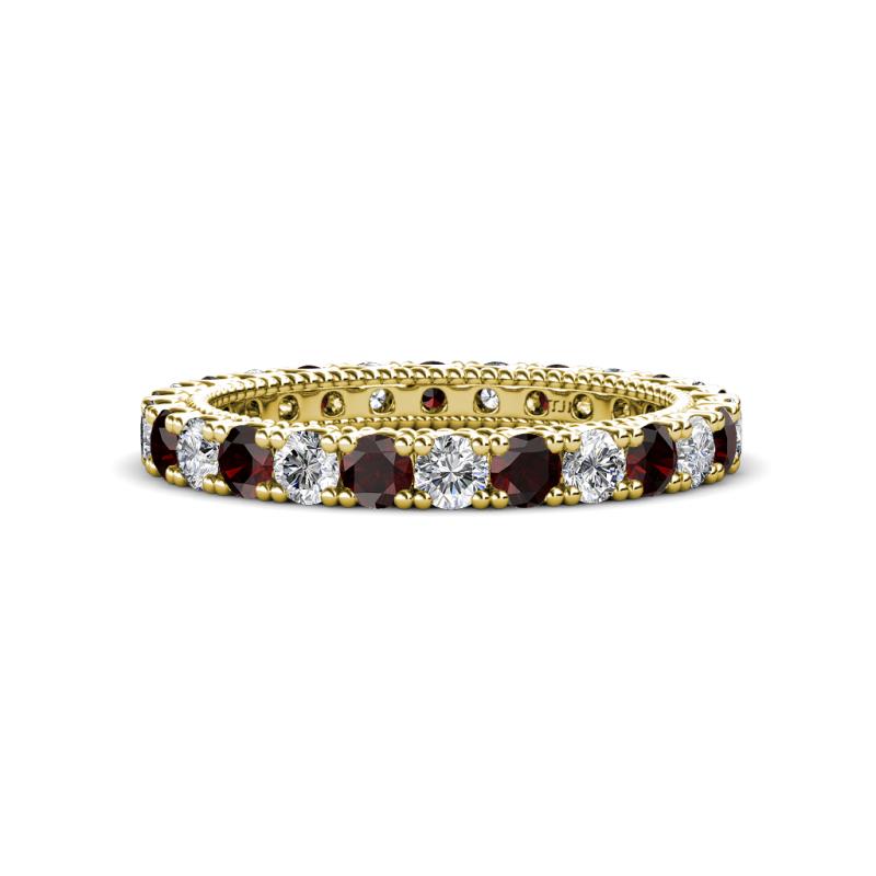 Ellen 2.70 mm Red Garnet and Lab Grown Diamond Eternity Band 