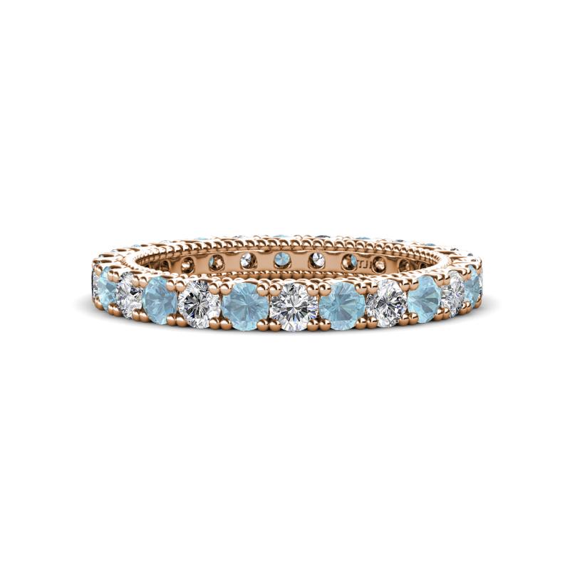 Ellen 2.70 mm Aquamarine and Lab Grown Diamond Eternity Band 
