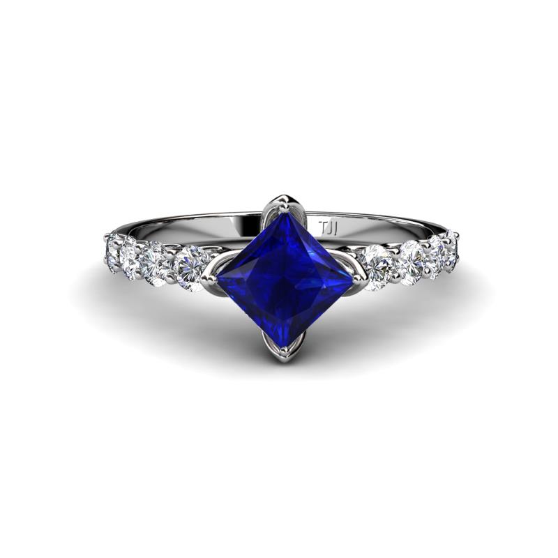 Alicia 1.96 ctw Created Blue Sapphire and Lab Grown Diamond Engagement Ring 