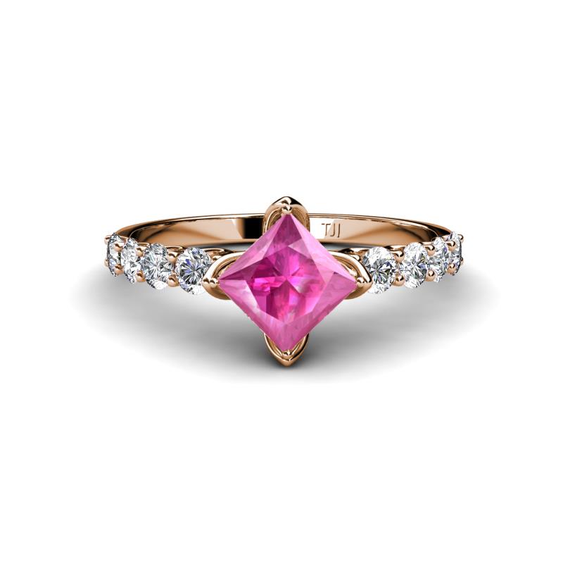 Alicia 2.07 ctw Created Pink Sapphire and Lab Grown Diamond Engagement Ring 