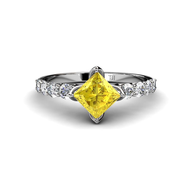 Alicia 1.96 ctw Created Yellow Sapphire and Lab Grown Diamond Engagement Ring 