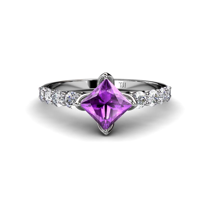 Alicia 1.52 ctw Amethyst and Lab Grown Diamond Engagement Ring 